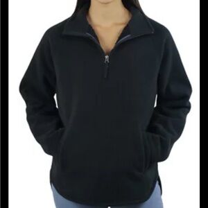 JACHS Girlfriend Black Quarter-Zip Sweatshirt